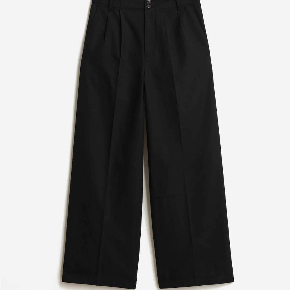 NWT Madewell Harlow Wide-Leg Black Pants Petite 0